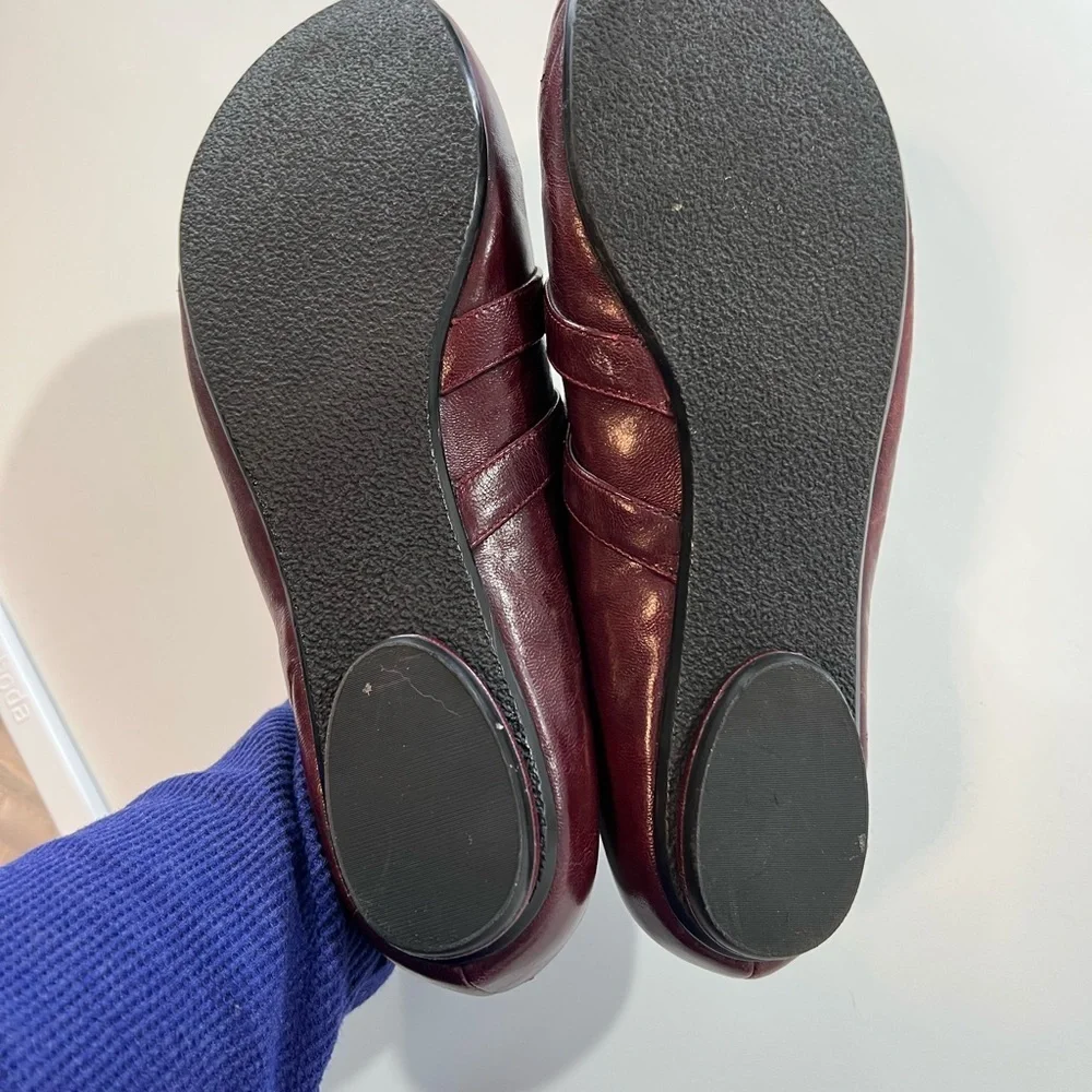 Red Leather Loafers with Vintage Charm and Sturdy Sole